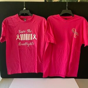 2 Breast Cancer Jeep t-shirts. Large. EUC.